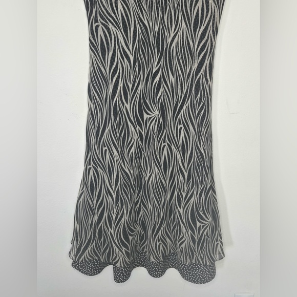 Coldwater Creek Silk Blend Dress Black White Cowl Neck Sleeveless P10 - Picture 9 of 10